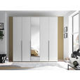 DREHTÜRENSCHRANK  in Weiß  - Schwarz/Weiß, MODERN, Glas/Holzwerkstoff (225/225/52cm) - Carryhome
