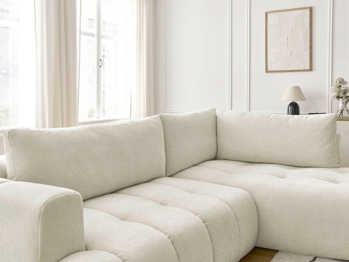 ECKSCHLAFSOFA FUJI Leinenoptik Beige  inkl.  - Beige/Schwarz, MODERN, Kunststoff/Textil (282/204cm)