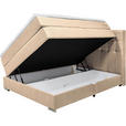 BOXSPRINGBETT  in Beige  - Beige/Alufarben, KONVENTIONELL, Kunststoff/Textil (140/200cm) - Carryhome