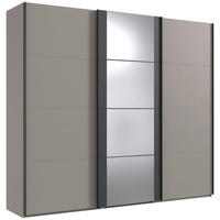 SCHWEBETÜRENSCHRANK  in Graphitfarben, Sahara  - Schwarz/Graphitfarben, KONVENTIONELL, Glas/Holzwerkstoff (270/236/64cm) - Carryhome