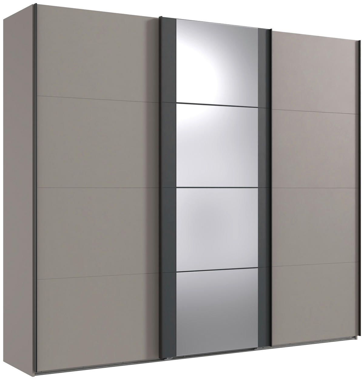 SCHWEBETÜRENSCHRANK  in Graphitfarben, Sahara  - Schwarz/Graphitfarben, KONVENTIONELL, Glas/Holzwerkstoff (270/236/64cm) - Carryhome