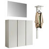GARDEROBE 3-teilig 170/185/33 cm  - Weiss, Design, Glas/Holzwerkstoff (170/185/33cm) - Moderano