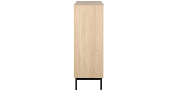 HIGHBOARD  100/120/40 cm 1 Schublade(n)  - Eichefarben/Schwarz, KONVENTIONELL, Glas/Holzwerkstoff (100/120/40cm) - Xora