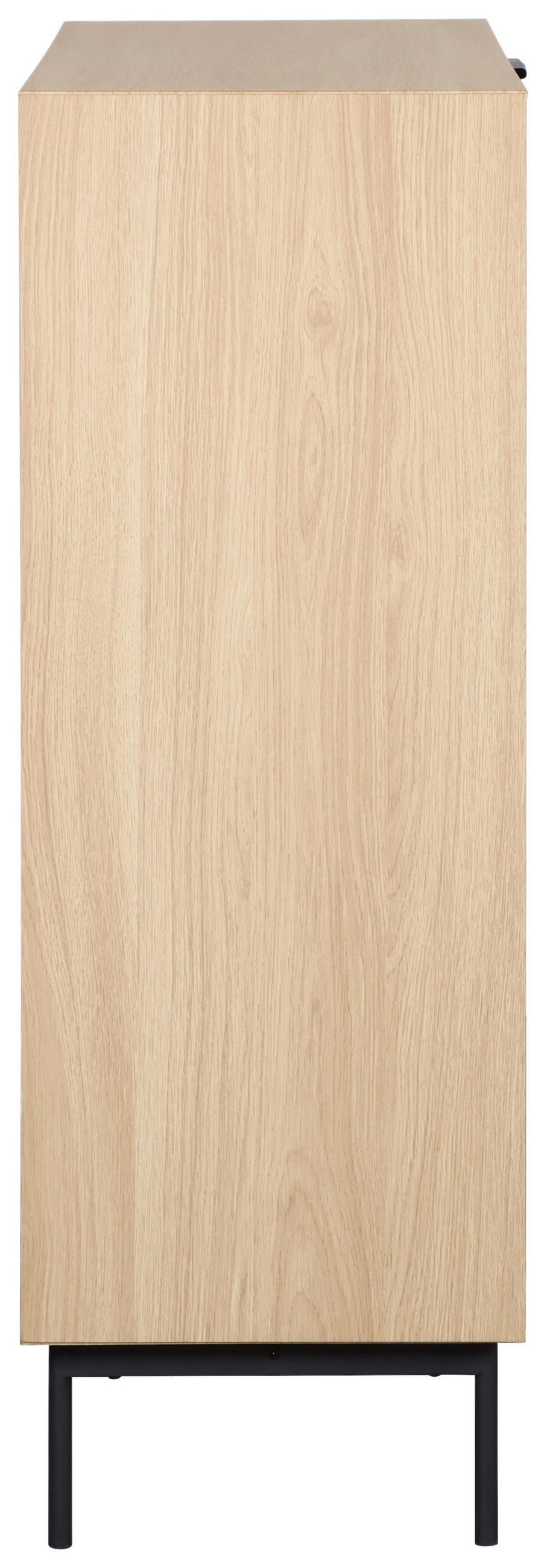 HIGHBOARD  100/120/40 cm 1 Schublade(n)  - Eichefarben/Schwarz, KONVENTIONELL, Glas/Holzwerkstoff (100/120/40cm) - Xora