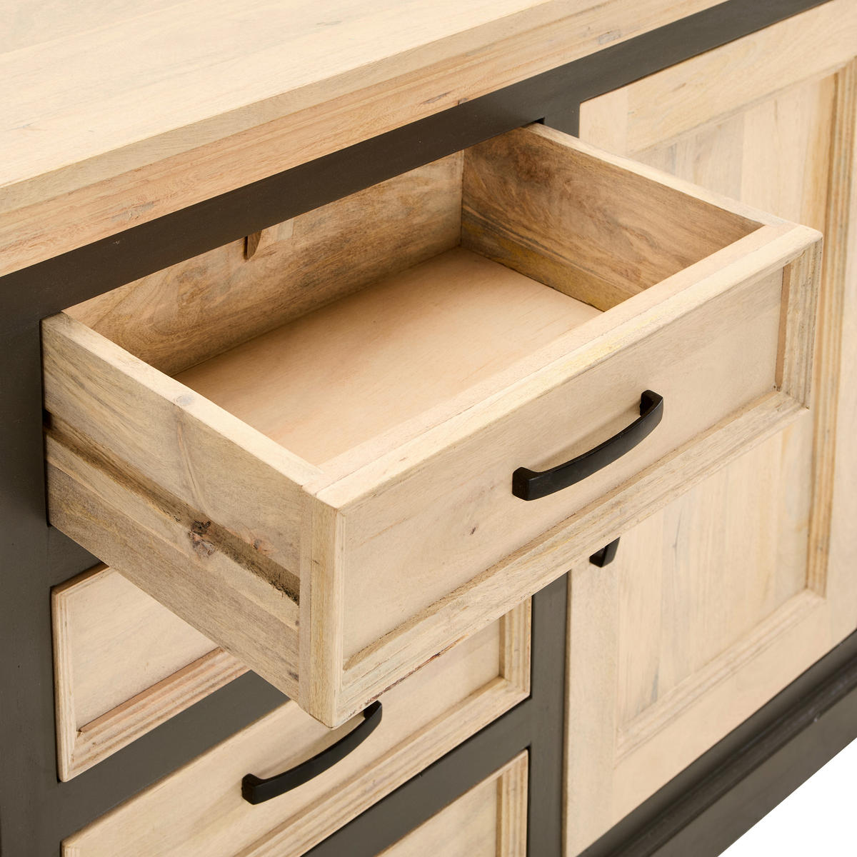 SIDEBOARD  in 160/90/40 cm  - Schwarz/Naturfarben, Natur, Holz/Metall (160/90/40cm) - Livetastic