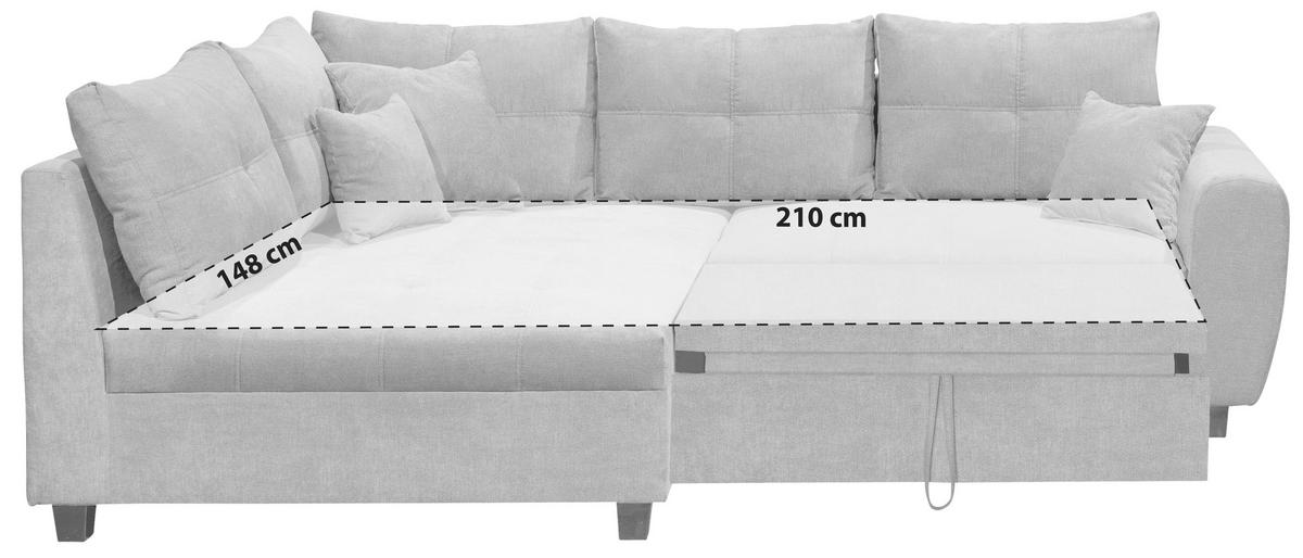 ECKSOFA in Mikrovelours Anthrazit  - Anthrazit, Basics, Holzwerkstoff/Textil (176/248cm) - MID.YOU