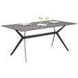 ESSTISCH in Metall, Keramik 180/90/75 cm  - Schwarz/Grau, Design, Keramik/Metall (180/90/75cm) - Hom`in