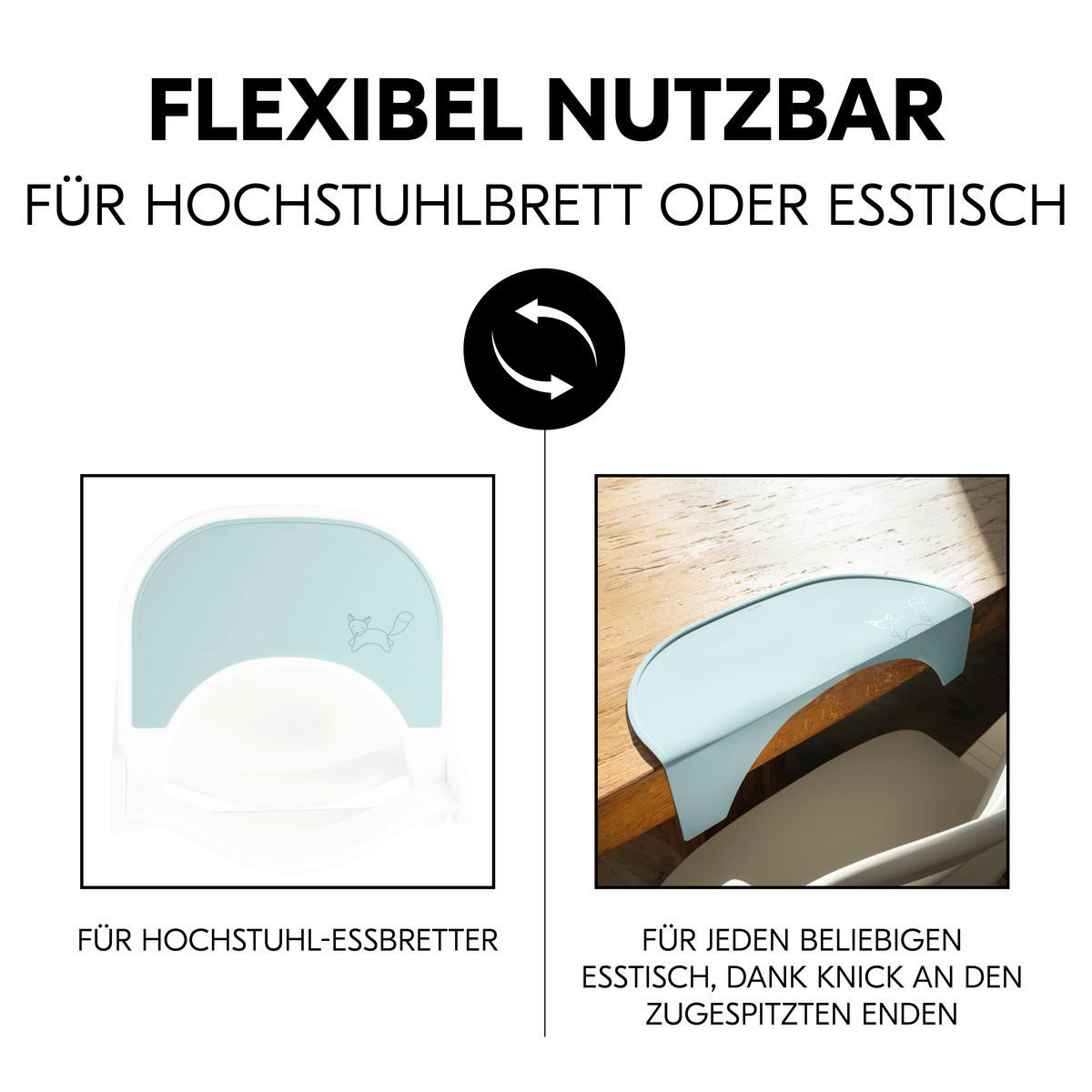 ESS- UND SPIELBRETT Highchair Tray Mat  - Mintgrün, Basics, Kunststoff (28/0,5/42,5cm) - Hauck