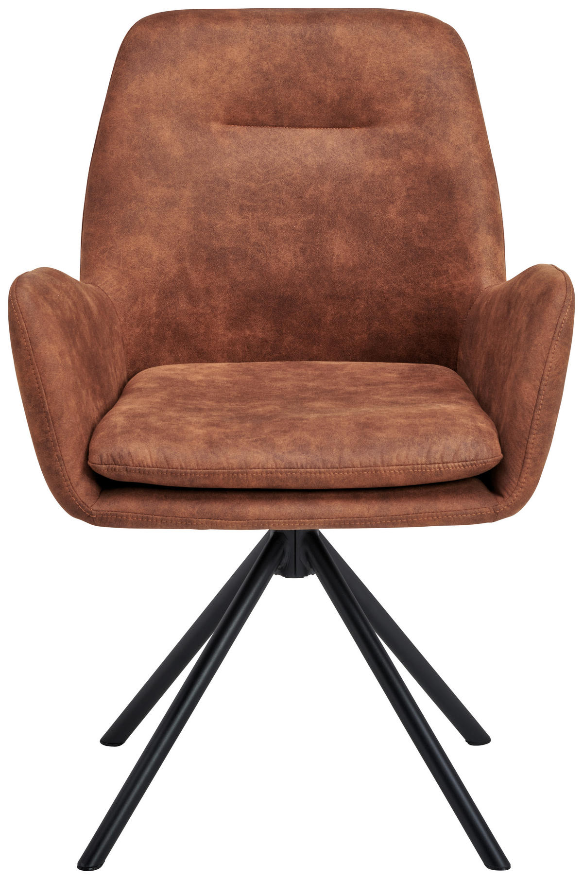 ARMLEHNSTUHL  Sitzfläche 360° drehbar, inklusive Armlehnen Webstoff  - Schwarz/Orange, Basics, Textil/Metall (60.5/88/62cm) - MID.YOU