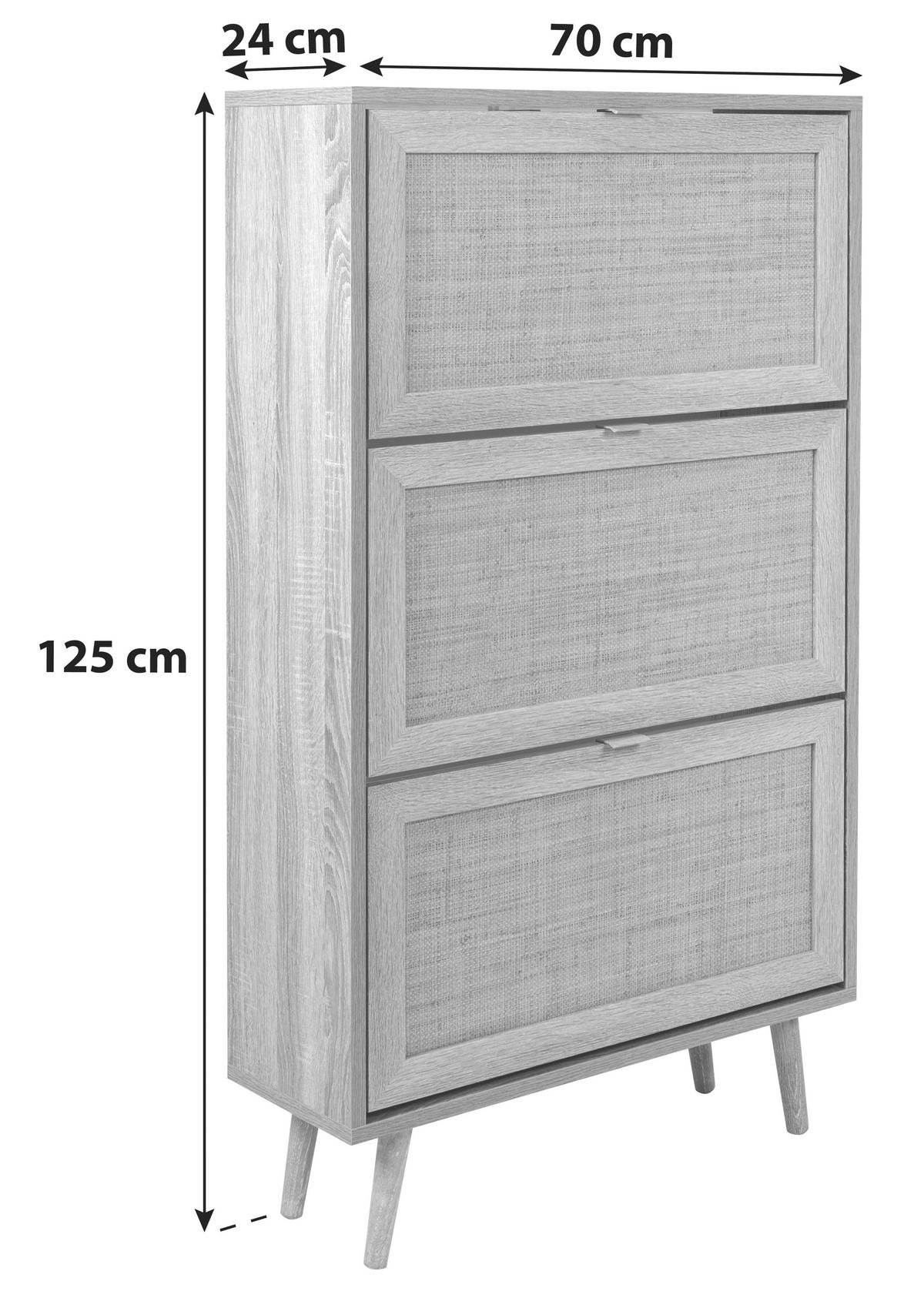 SCHUHKIPPER  in 70/125/24 cm  - Sonoma Eiche, Natur, Holz/Holzwerkstoff (70/125/24cm) - MID.YOU