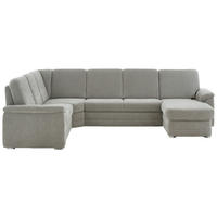 WOHNLANDSCHAFT Chenille Hellgrau  - Hellgrau/Alufarben, Konventionell, Holz/Textil (235/329/160cm) - Beldomo Comfort