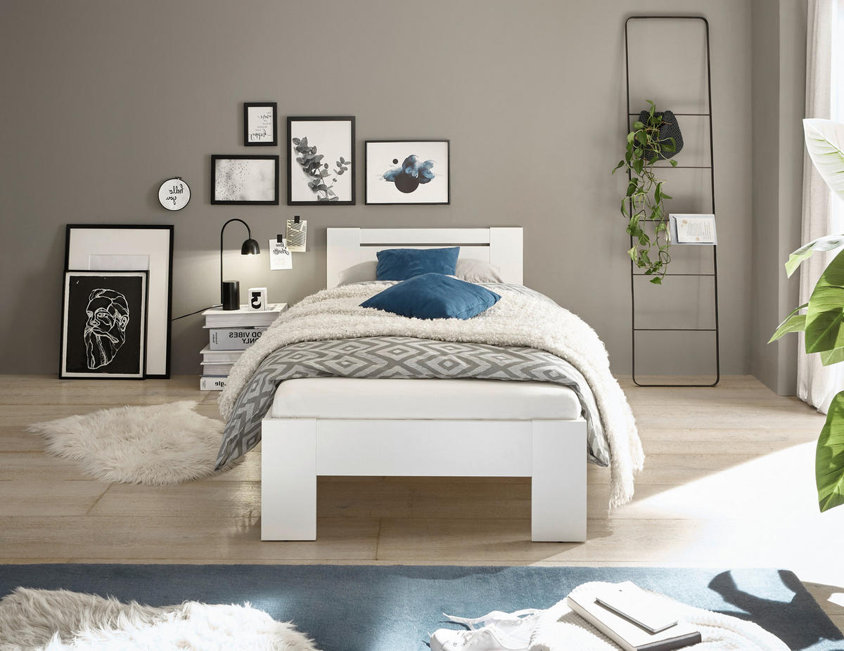 BETT 90/200 cm  in Weiß  - Weiß, KONVENTIONELL (90/200cm) - Boxxx