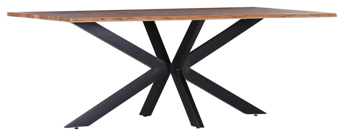 ESSTISCH in Holz 220/100/75 cm  - Schwarz/Naturfarben, MODERN, Holz/Metall (220/100/75cm) - Livetastic