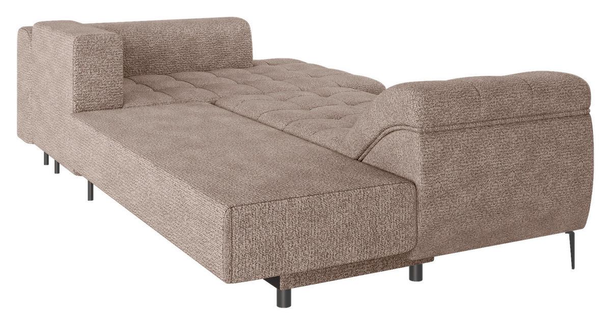 ECKSOFA Braun Struktur, Bouclé  - Schwarz/Braun, Design, Textil (177/276cm) - MID.YOU