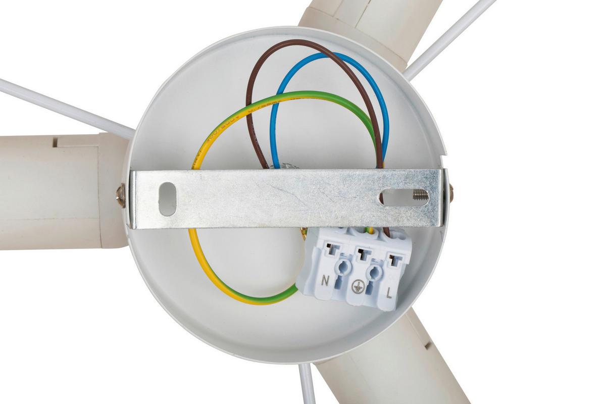 DECKENLEUCHTE 40/15.5 cm   - Naturfarben/Weiß, Design, Naturmaterialien/Kunststoff (40/15.5cm) - Collet's Monde