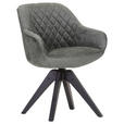 ARMLEHNSTUHL  Stoffauswahl, Typenauswahl, Sitzfläche 360° drehbar, Gestellauswahl Flachgewebe  - Schwarz/Grau, LIFESTYLE, Holz/Textil (60/83/65cm) - Landscape