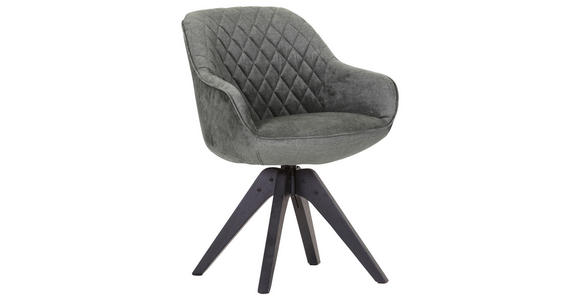 ARMLEHNSTUHL  Stoffauswahl, Typenauswahl, Sitzfläche 360° drehbar, Gestellauswahl Flachgewebe  - Schwarz/Grau, LIFESTYLE, Holz/Textil (60/83/65cm) - Landscape