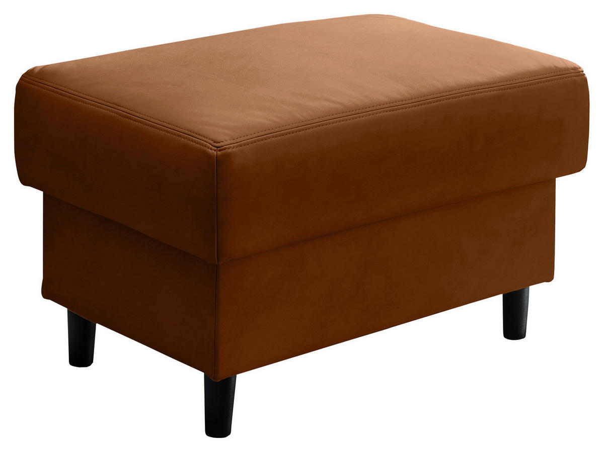 HOCKER in Textil Cognac  - Cognac/Schwarz, Modern, Holz/Textil (76/46/55cm) - Livetastic