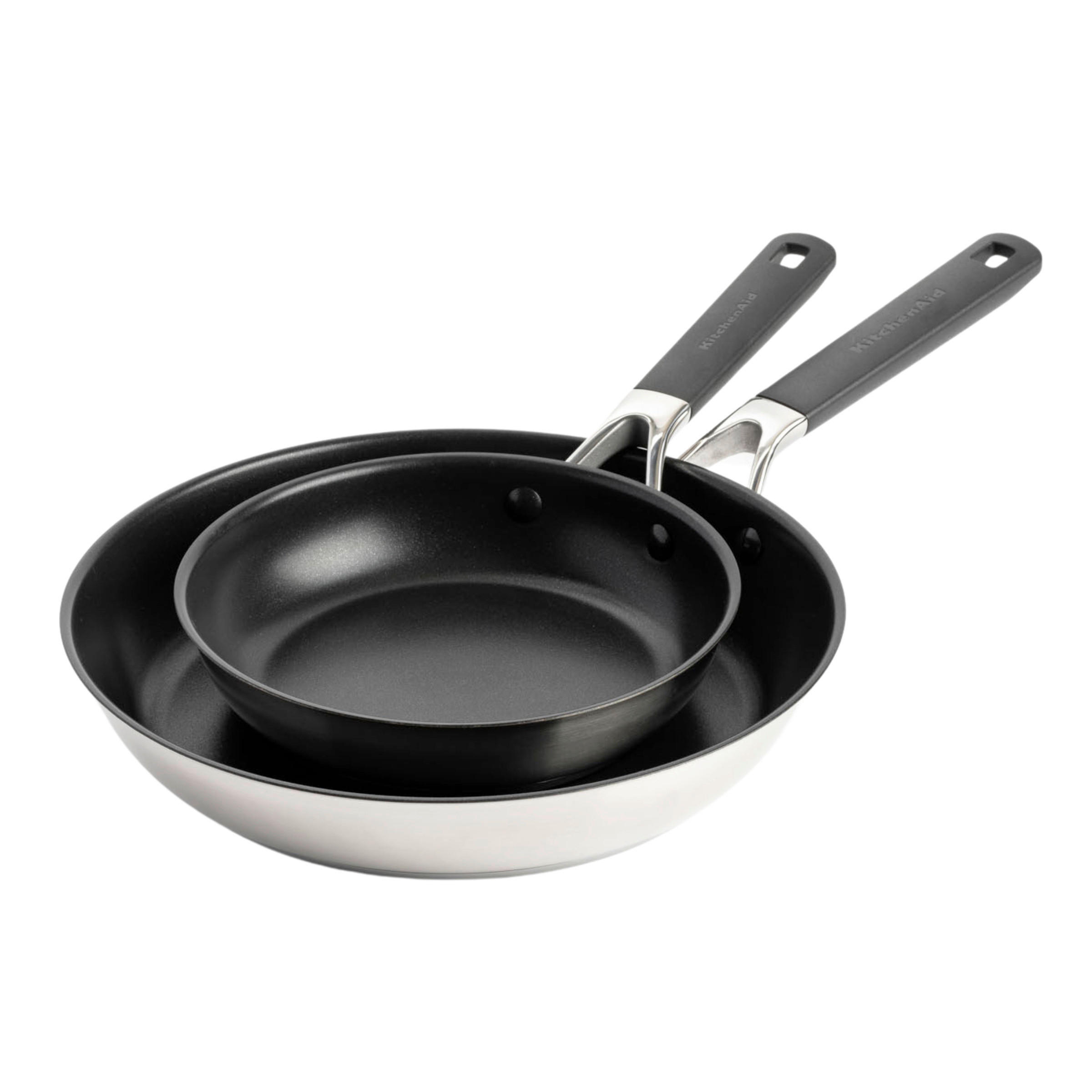 PFANNENSET Classic Stainless Steel Edelstahl 2-teilig  - Silberfarben/Schwarz, Basics, Kunststoff/Metall (20cm//28cmcm) - Kitchenaid