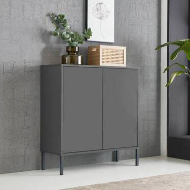 KOMMODE Mailand Typ 4 + MF  in 79/86/33 cm  - Anthrazit, MODERN, Holzwerkstoff/Metall (79/86/33cm) - MID.YOU