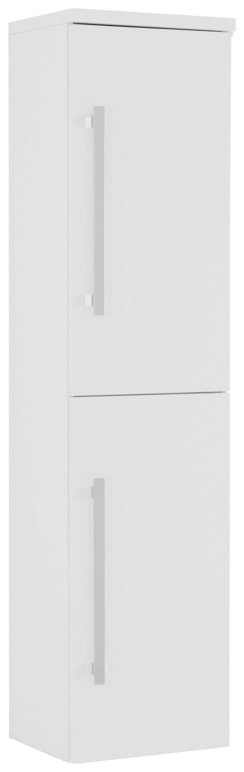 VYSOKÁ SKRINKA, biela, biela, 40/163/33 cm - biela/chrómová, Design, kov/kompozitné drevo (40/163/33cm) - Novel