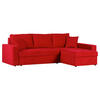 ECKSOFA Rot Flachgewebe  - Rot/Schwarz, KONVENTIONELL, Kunststoff/Textil (176/243cm) - MID.YOU