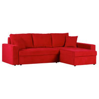 ECKSOFA Rot Flachgewebe  - Rot/Schwarz, KONVENTIONELL, Kunststoff/Textil (176/243cm) - MID.YOU