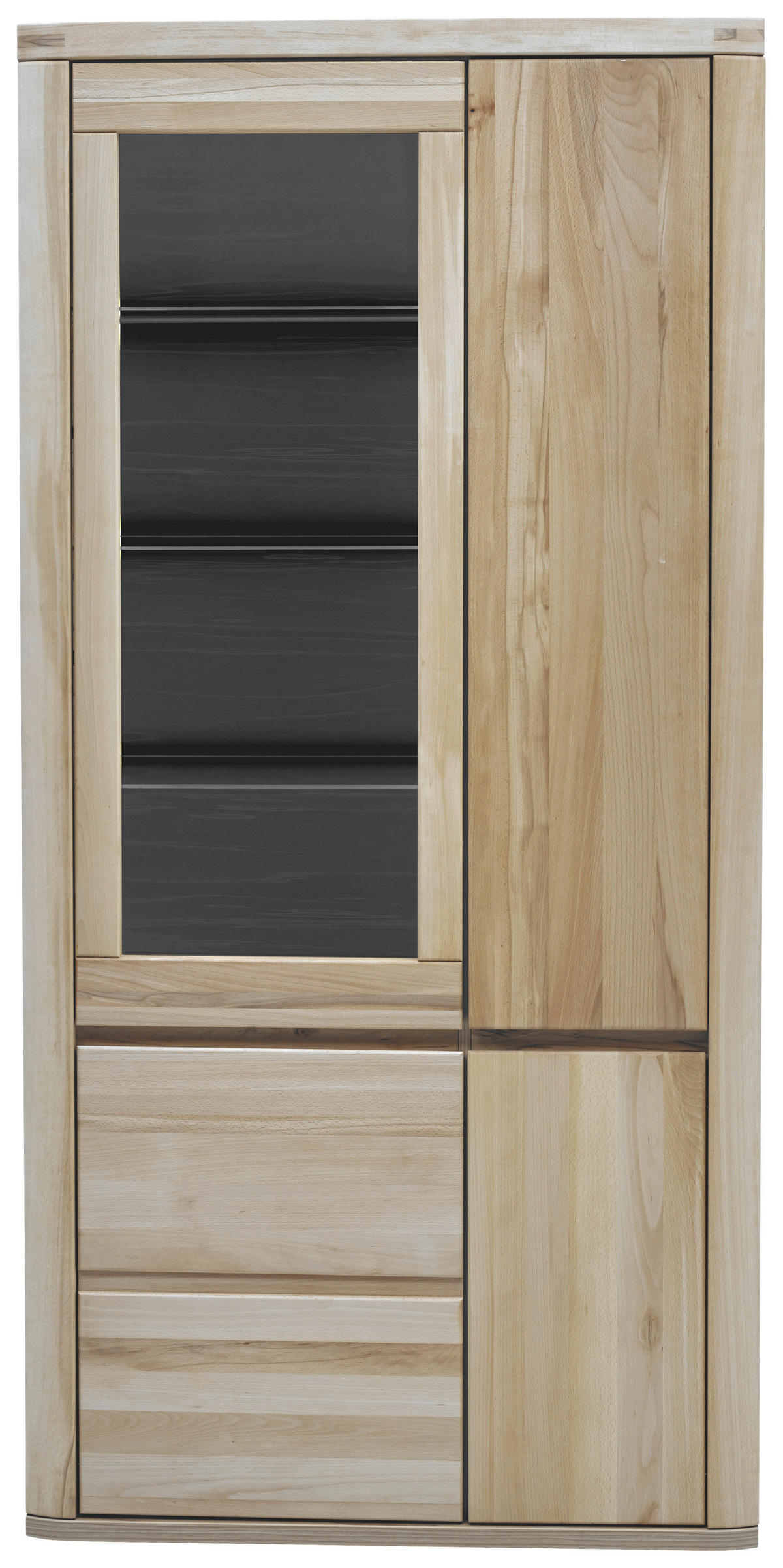 VITRINE  in massiv Eiche Alteiche  - Alteiche/Grau, KONVENTIONELL, Glas/Holz (98/204/38cm) - Voleo