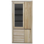 VITRINE  in massiv Eiche Alteiche  - Alteiche/Grau, KONVENTIONELL, Glas/Holz (98/204/38cm) - Voleo