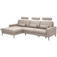 ECKSOFA  in Mikrofaser Grau  180/302 cm  - Schwarz/Grau, KONVENTIONELL, Textil/Metall (180/302cm) - Carryhome