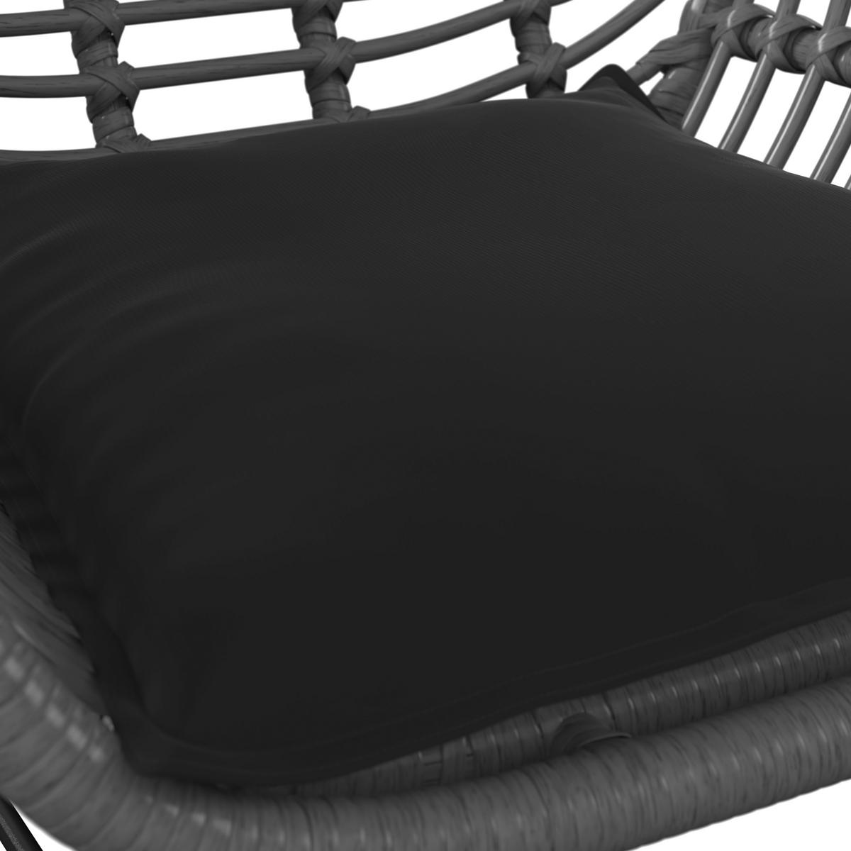 GARTENSESSEL Eisen Anthrazit, Schwarz, Dunkelgrau  - Dunkelgrau/Anthrazit, KONVENTIONELL, Kunststoff/Textil (56/80/60cm) - Ambia Garden