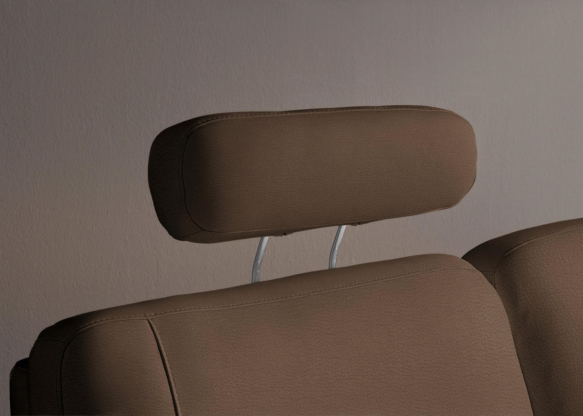 WOHNLANDSCHAFT Echtleder Graubraun  - Graubraun/Alufarben, Konventionell, Leder/Metall (165/329/239cm) - Beldomo Premium