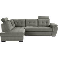 ECKSOFA in Webstoff Dunkelgrau  - Dunkelgrau/Dunkelbraun, Konventionell, Kunststoff/Textil (183/251cm) - Livetastic