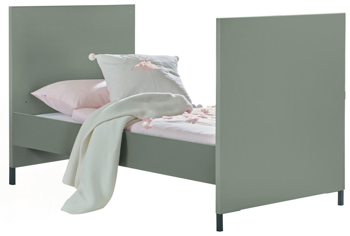 GITTERBETT MIA    - Anthrazit/Grün, Basics, Holz/Holzwerkstoff (70/140cm) - Jimmylee