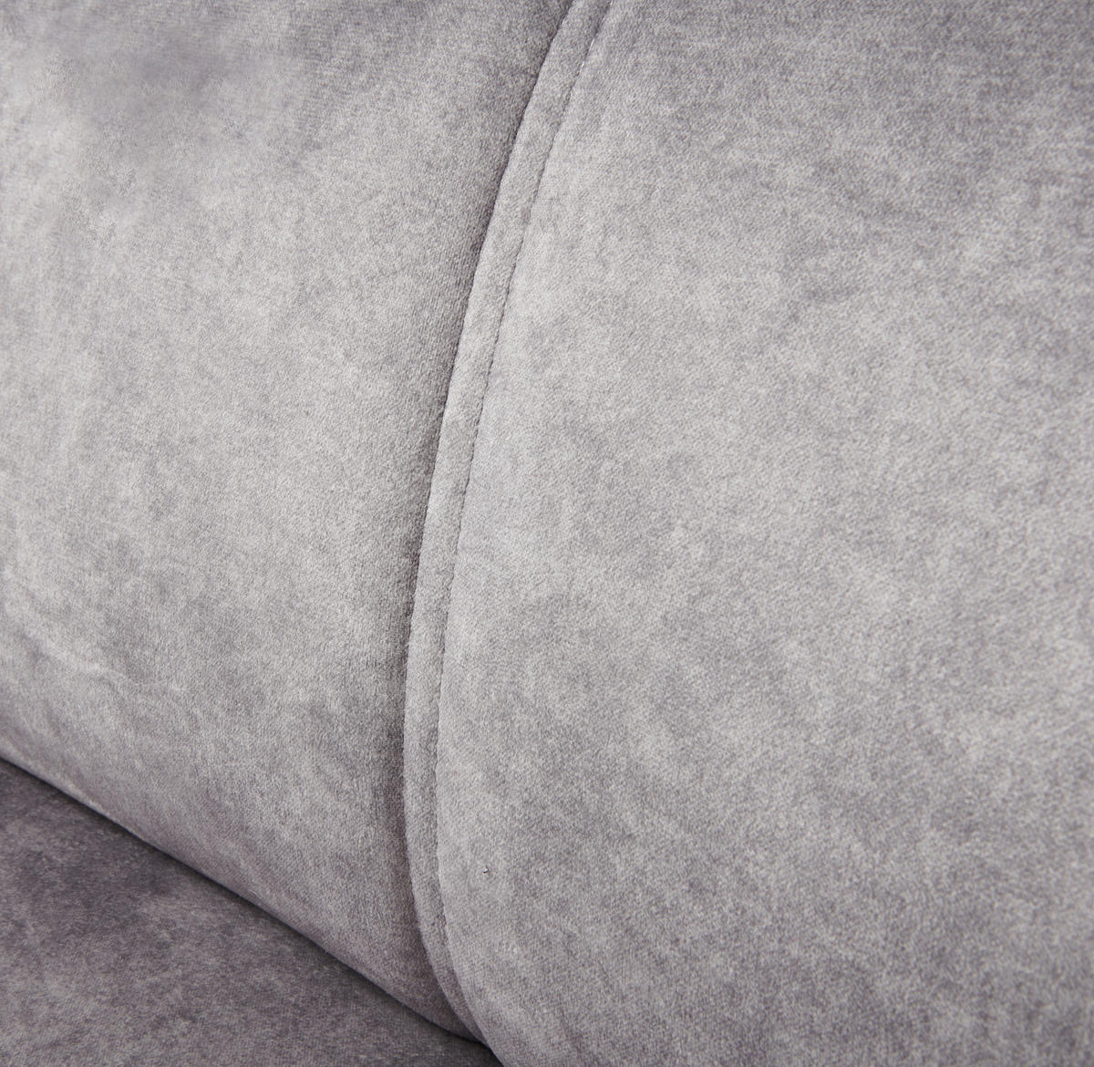 ECKSOFA in Velours Grau  - Chromfarben/Grau, Design, Kunststoff/Textil (276/173cm) - Stylife