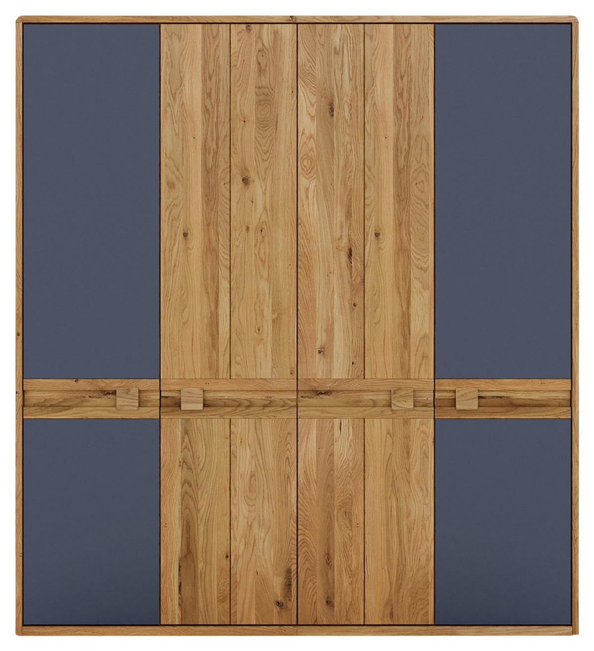 KLEIDERSCHRANK  in Anthrazit, Eiche Artisan, Wildeiche  - Wildeiche/Anthrazit, KONVENTIONELL, Glas/Holz (206/225/58cm) - Linea Natura