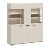 HIGHBOARD , 115,5/133,7/37 cm,  - Beige/Schwarz, Design, Holzwerkstoff/Metall (115,5/133,7/37cm) - Livetastic