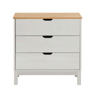KOMMODE POZNAN, 76/75/39 cm, 3 Schublade(n)  - Weiß/Naturfarben, Design, Holz/Holzwerkstoff (76/75/39cm) - Livetastic