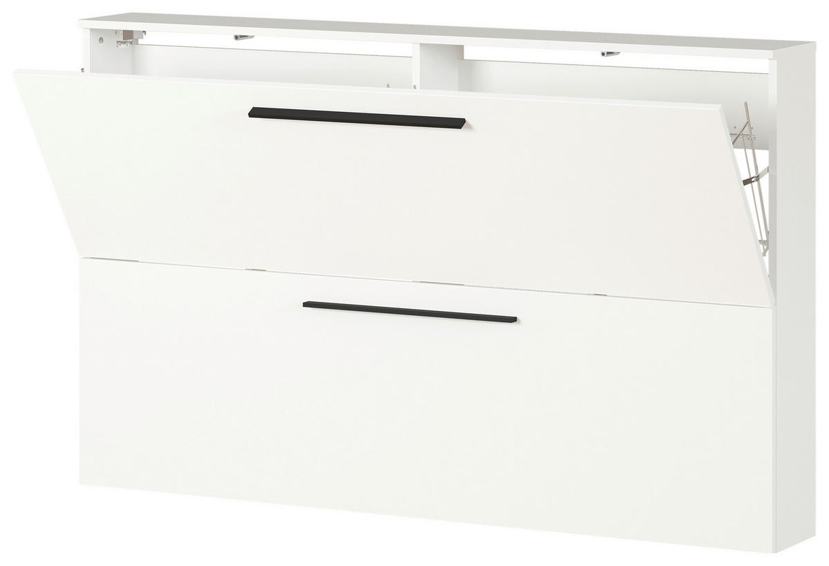 SCHUHKIPPER  in 140/85/19 cm  - Weiss/Schwarz, Basics, Holzwerkstoff/Kunststoff (140/85/19cm)