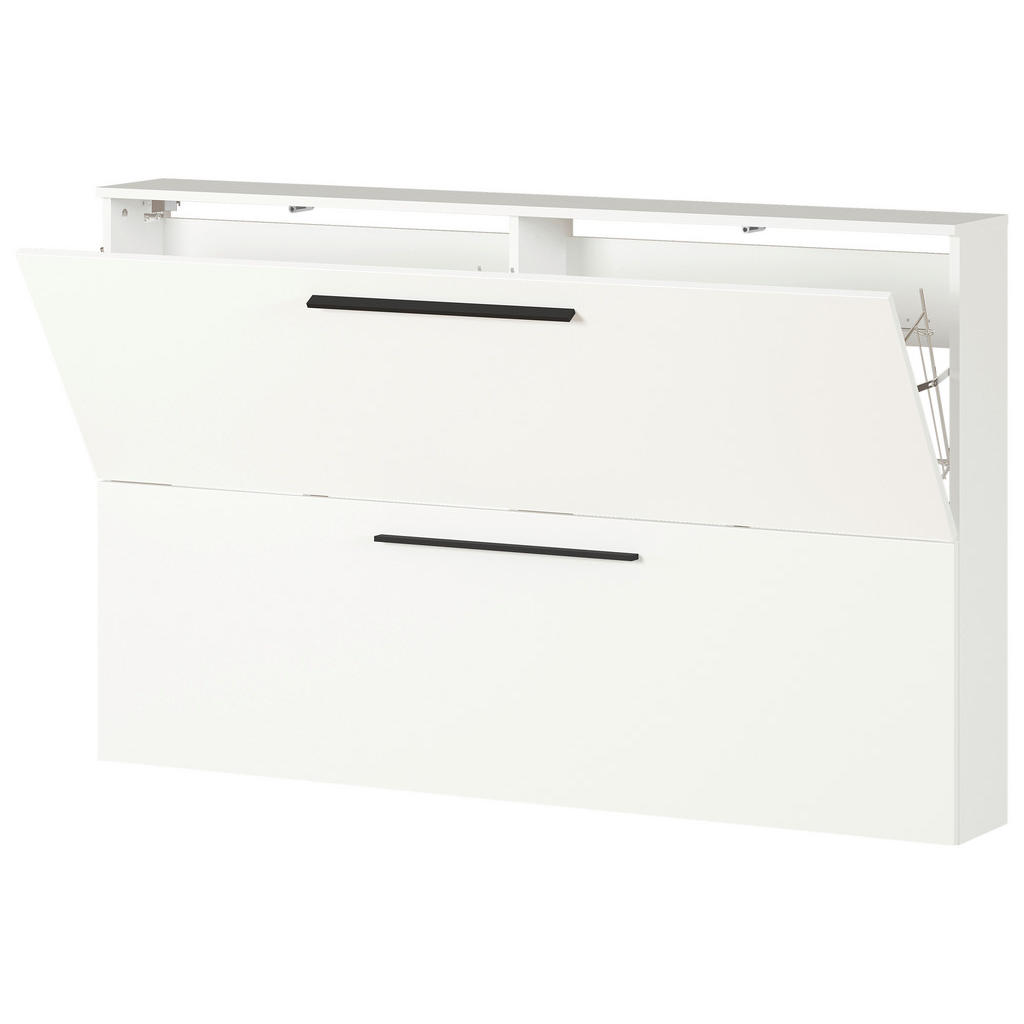 Thumbnail - Schuhkipper, Weiß, Metall, 140x85x19 cm, Beimöbel erhältlich, Garderobe, Schuhaufbewahrung, Schuhkipper