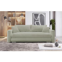 SCHLAFSOFA Cord Taupe Querschläfer  inkl. Bettkasten  - Taupe/Silberfarben, Design, Kunststoff/Textil (232/88/105cm) - MID.YOU