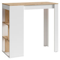 BARTISCH rechteckig Weiß, Eiche Artisan  - Weiß/Eiche Artisan, MODERN, Holzwerkstoff (110/50/104cm) - MID.YOU