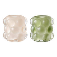 LJUSSTAKE SET  - beige/grön, Basics, glas