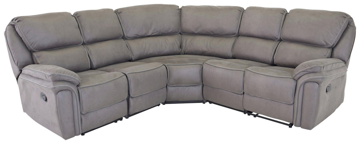 HÖRNSOFFA i läderimitation (vegan) grå, svart  - grå/svart, Design, textil/plast (169/169cm) - Livetastic