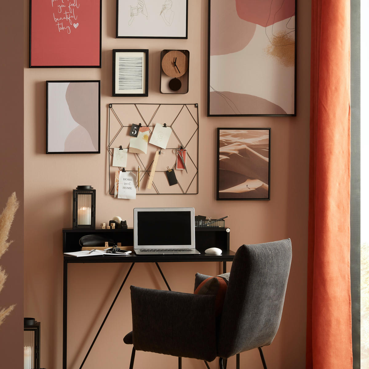 SKRIVBORD 91/50/87 cm  i svart  - svart, Modern, metall/trämaterial (91/50/87cm) - Best Price