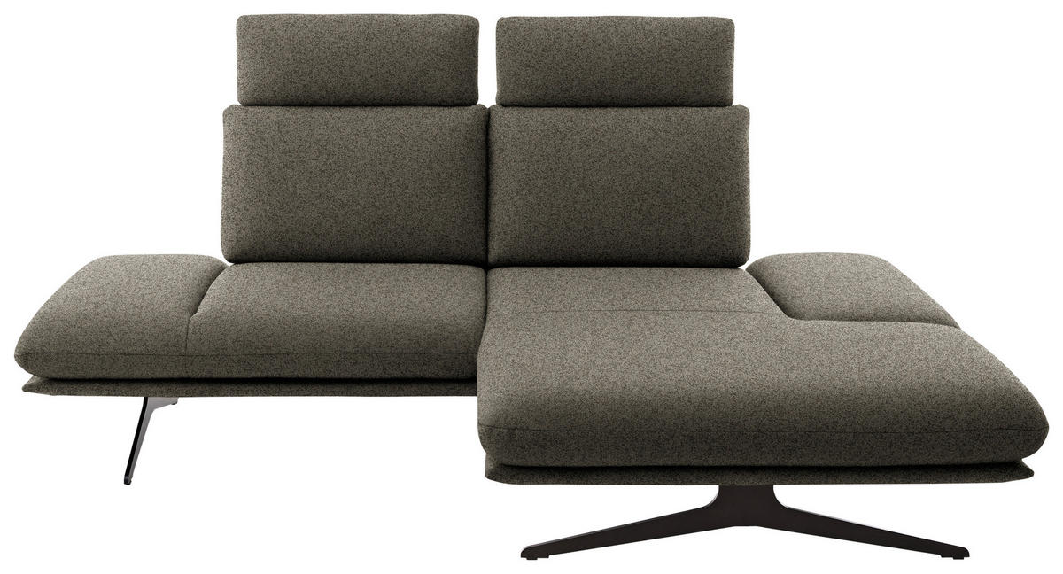 ECKSOFA  in Flachgewebe Braun  234/155 cm  - Schwarz/Braun, Design, Textil/Metall (234/155cm) - Dieter Knoll