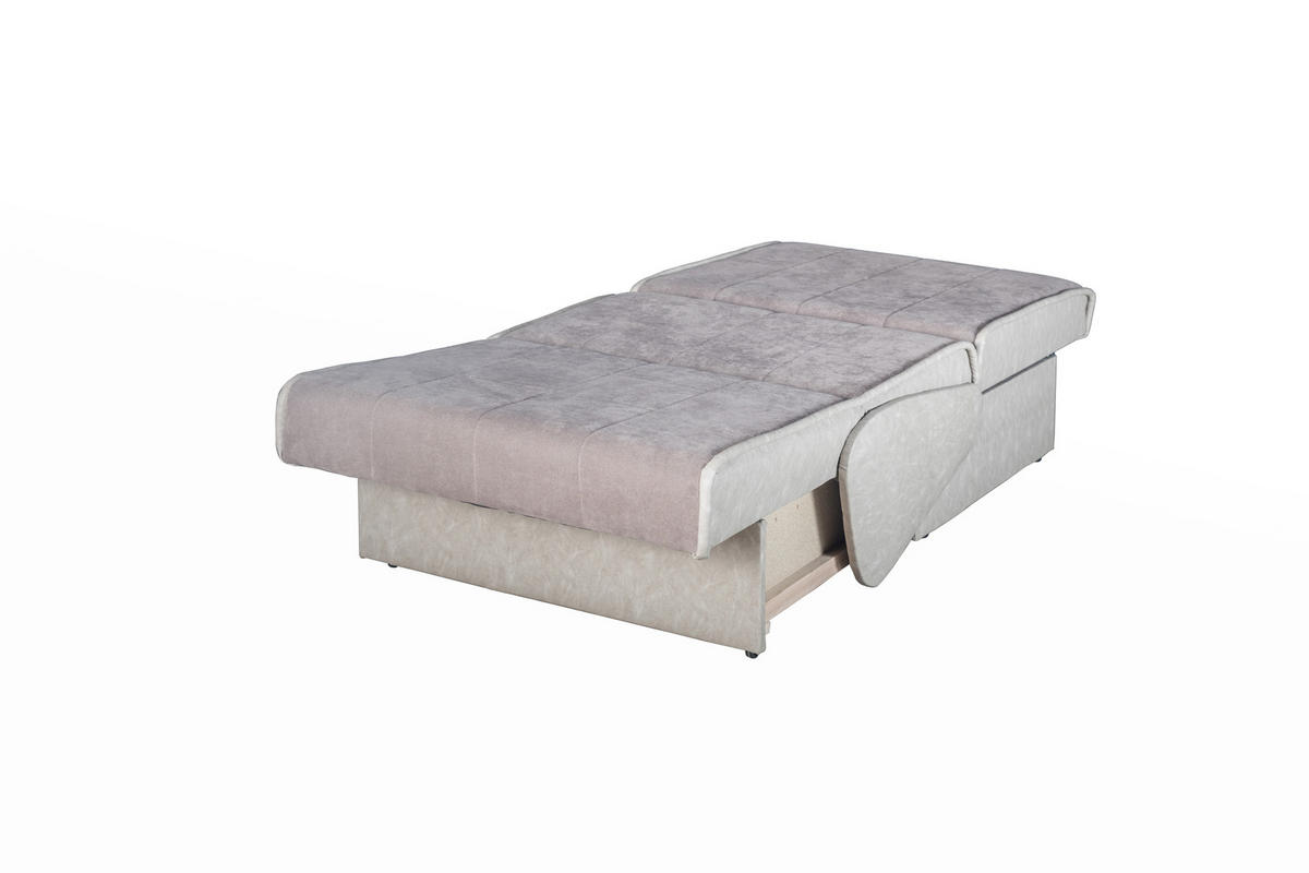 FOTELJA NA RAZVLAČENJE drvo, tekstil  svijetlo siva, cappuccino   - cappuccino/svijetlo siva, Konvencionalno, drvo/tekstil (86/110/87cm) - Xora