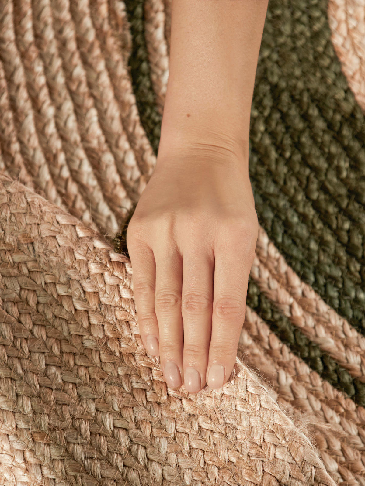JUTETEPPICH 200 cm Jute Braided Braun, Dunkelgrün rund  - Dunkelgrün/Braun, Basics, Textil (200cm) - Hanse Home