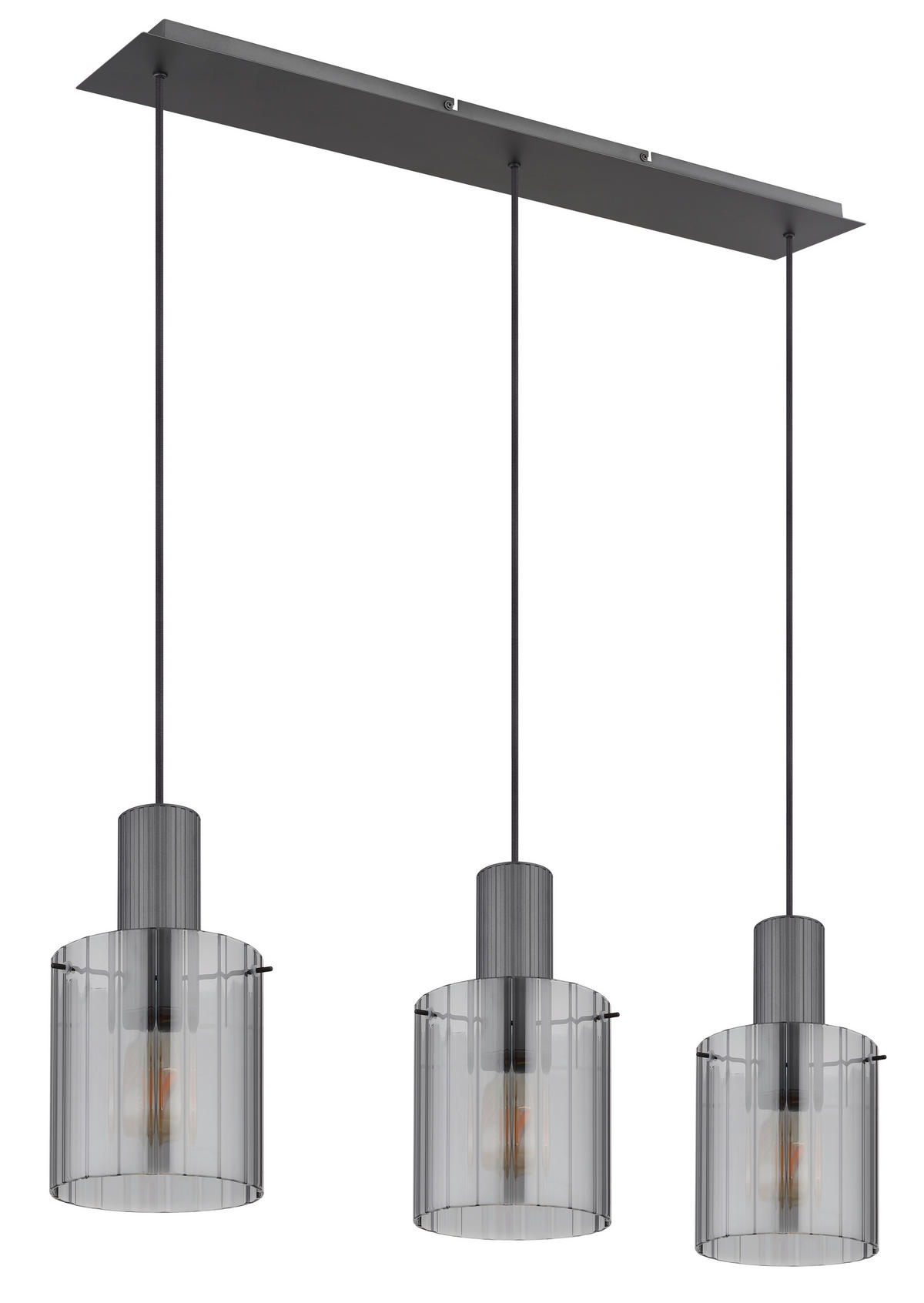 HÄNGELEUCHTE 98/18/120 cm    - Dunkelgrau, Design, Glas/Metall (98/18/120cm) - Novel