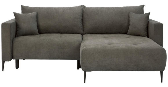 ECKSOFA in Velours Schlammfarben - Schlammfarben/Schwarz, KONVENTIONELL, Textil/Metall (226/155cm) - Carryhome